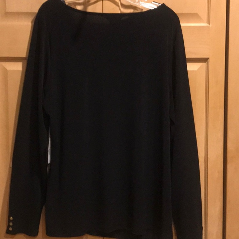 New Liz Claiborne Knit Black top - Picture 5 of 7